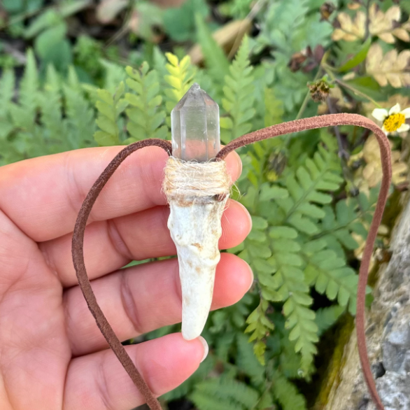 Handmade antler necklace product view