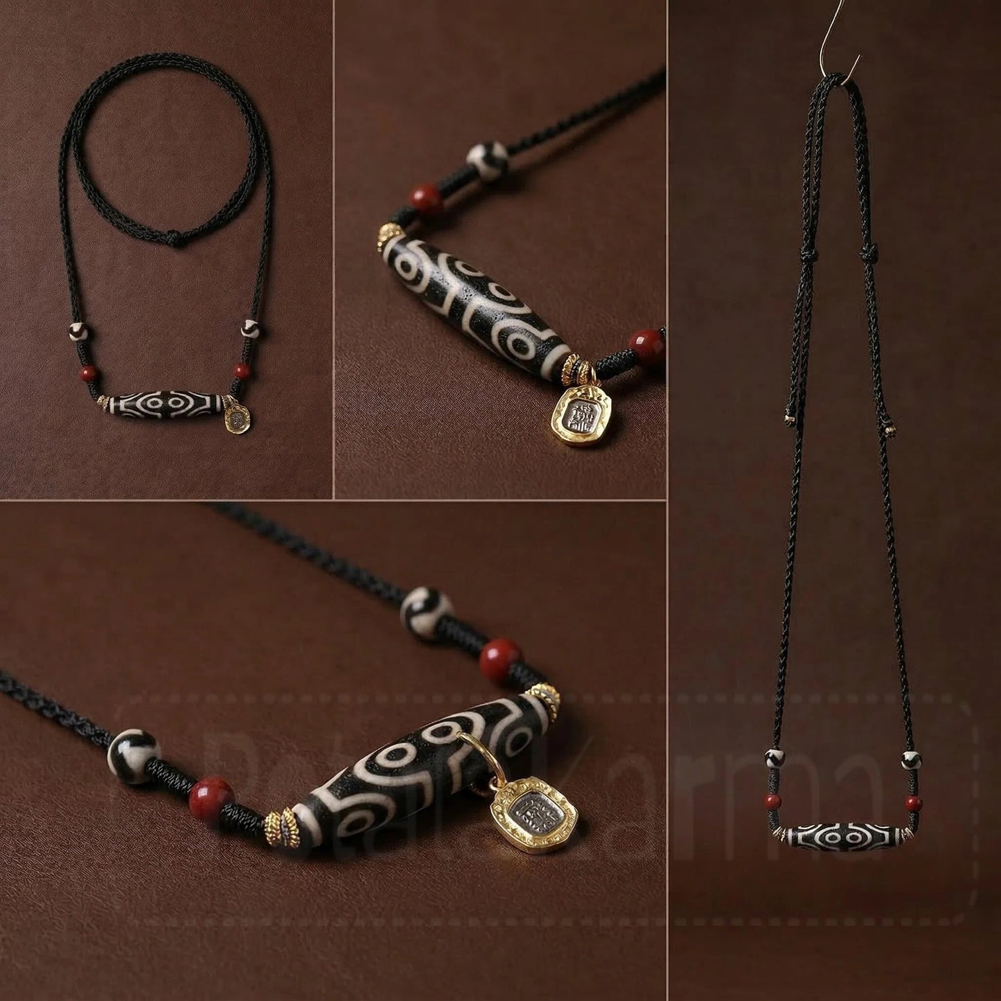 Dzi bead necklace close up