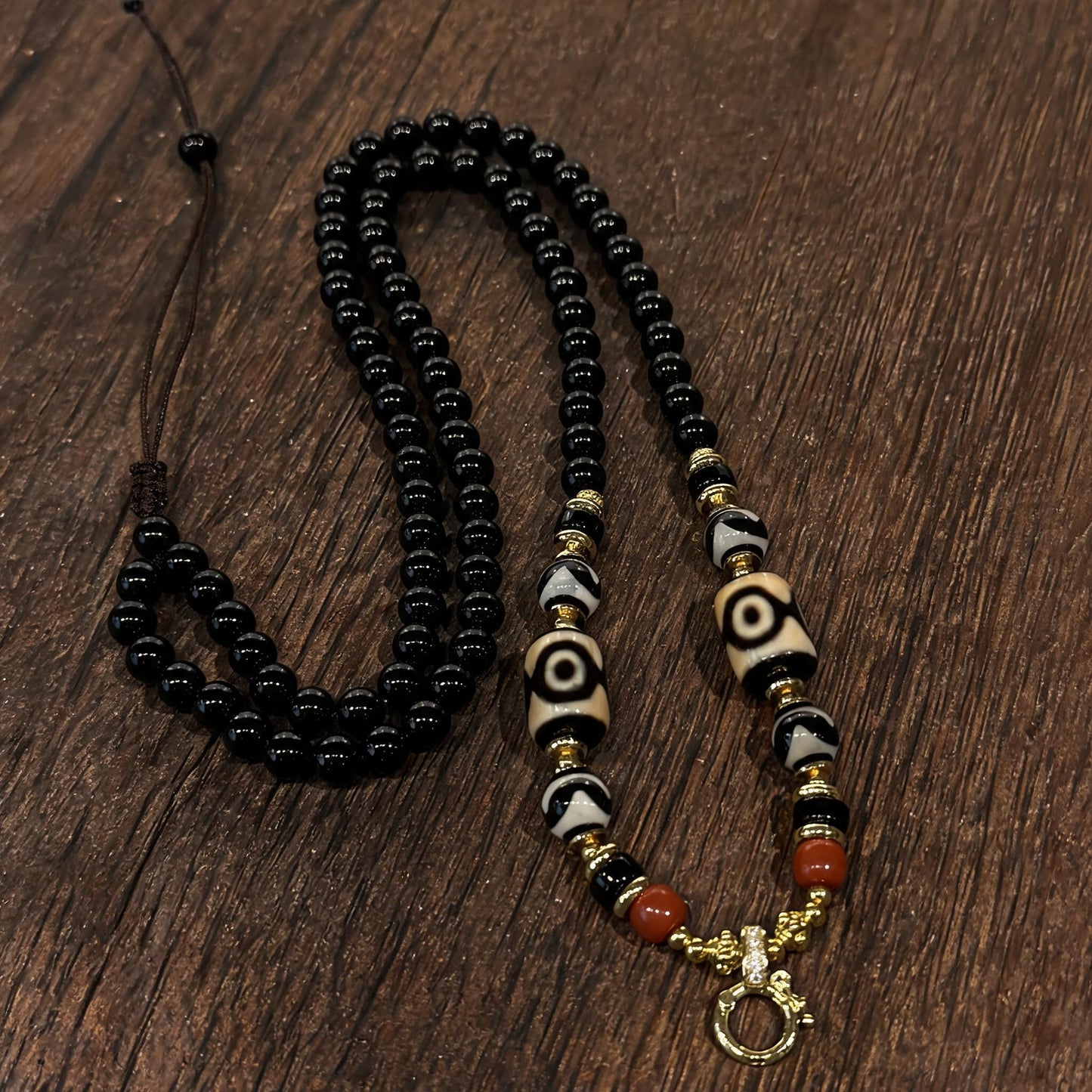 Design N dzi bead universal chain necklace main view
