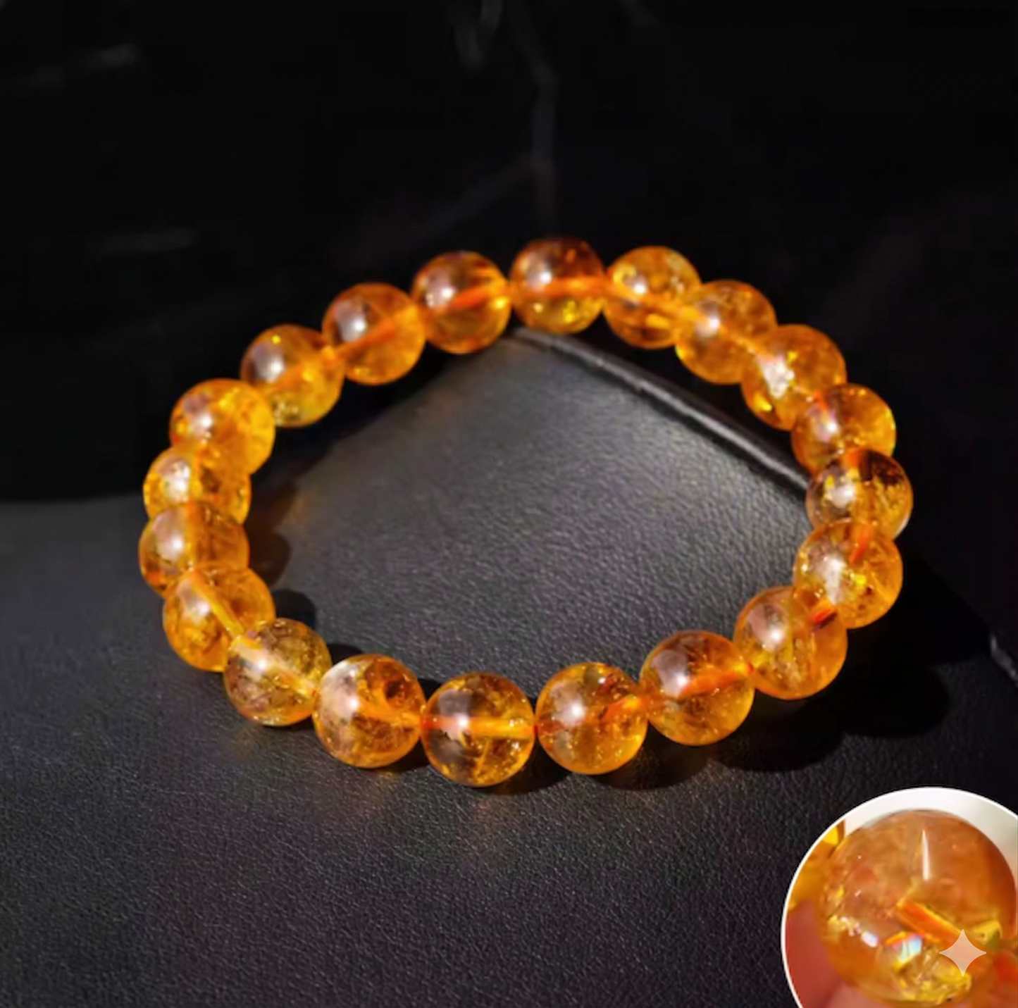 Golden citrine bracelet close detail