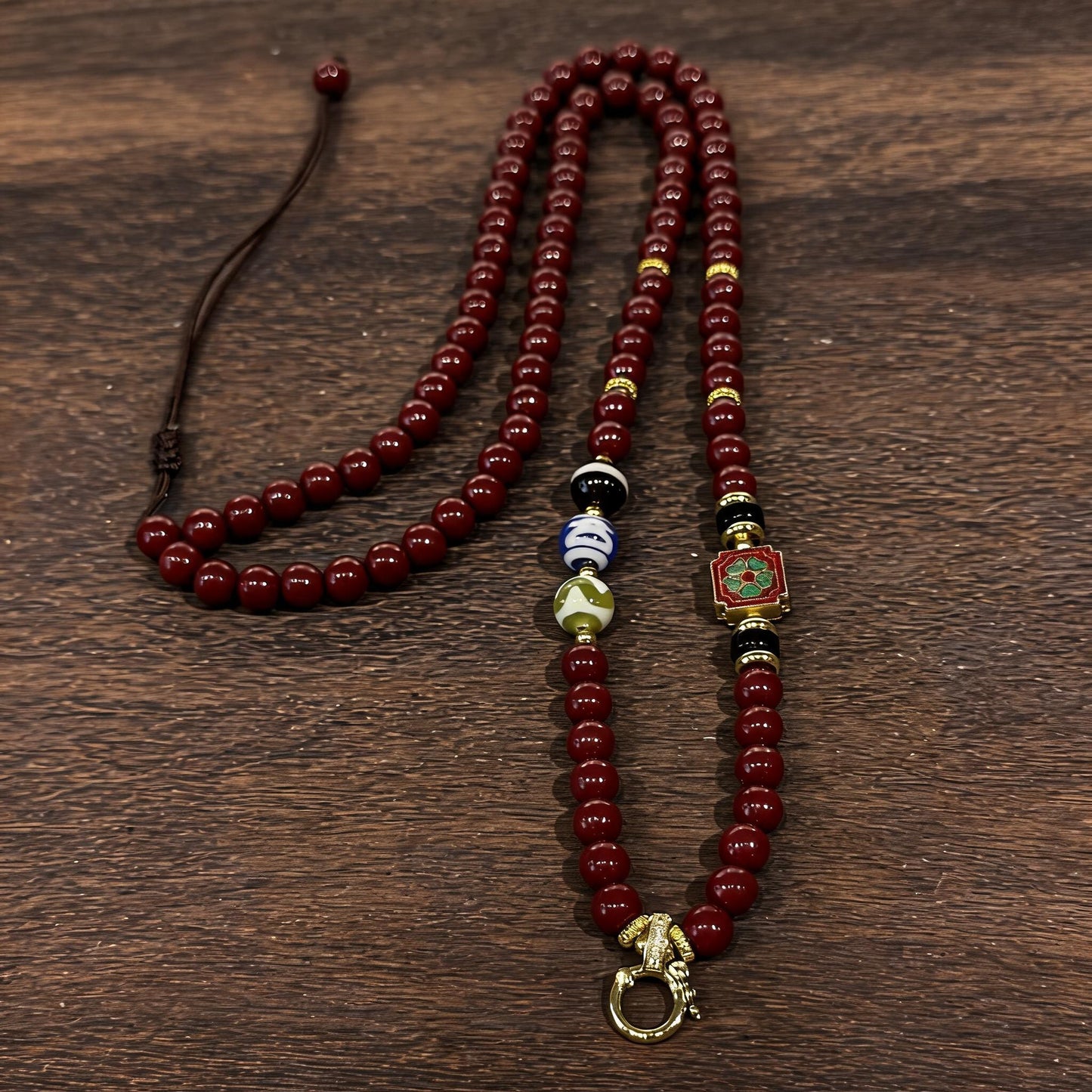 Design C dzi bead universal chain necklace main view