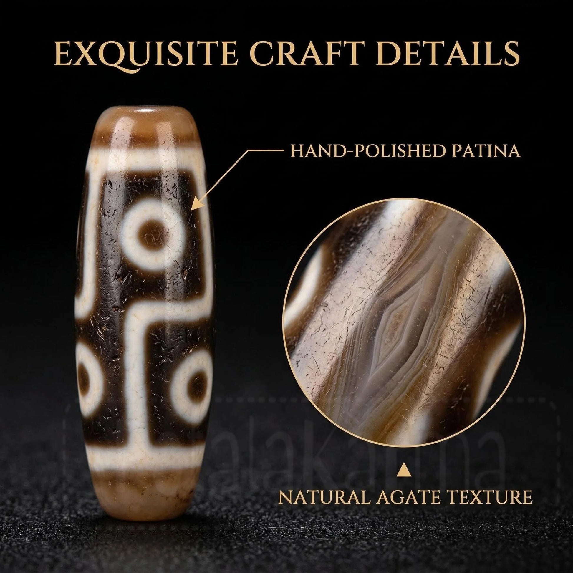 Potala Heritage six eye dzi necklace display view