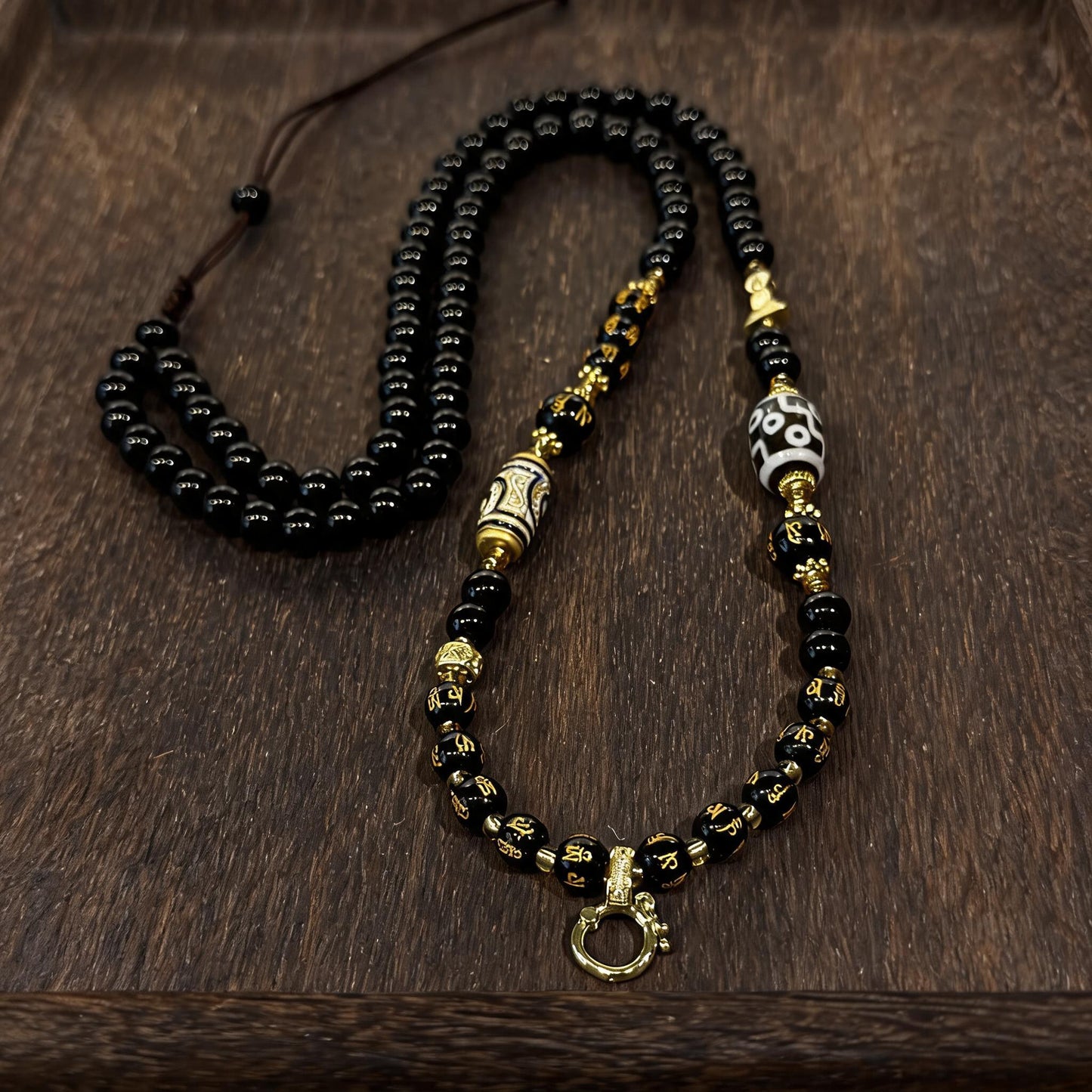 Design K dzi bead universal chain necklace main view