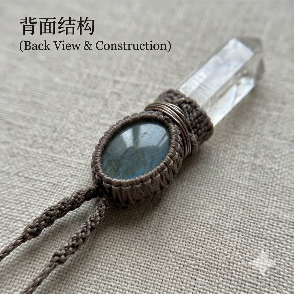 Mount Kailash crystal and Nepal sapphire close up