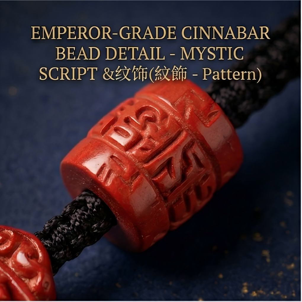 Imperial cinnabar Bagua pendant close up