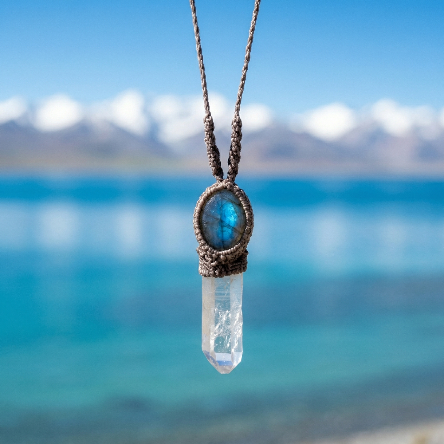 Mount Kailash crystal with Nepal sapphire main view