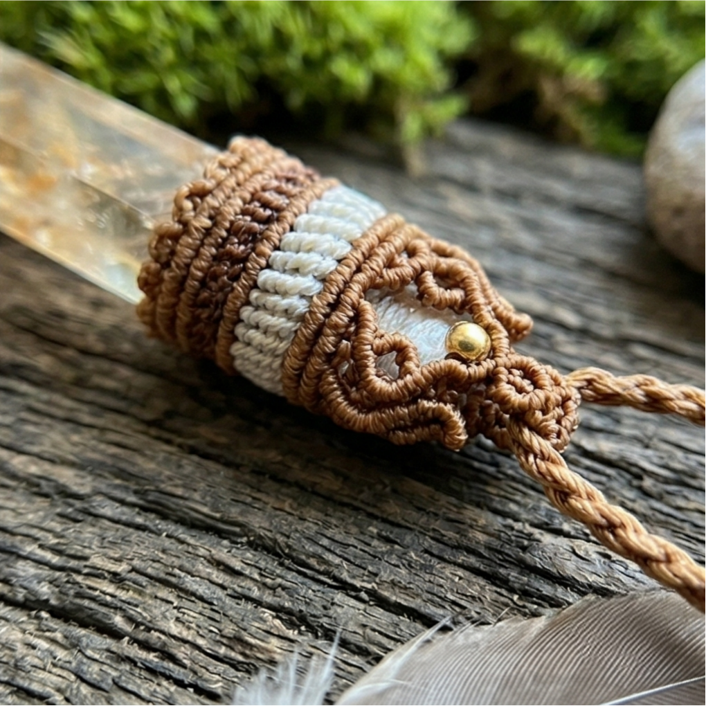 Golden elestial quartz side view