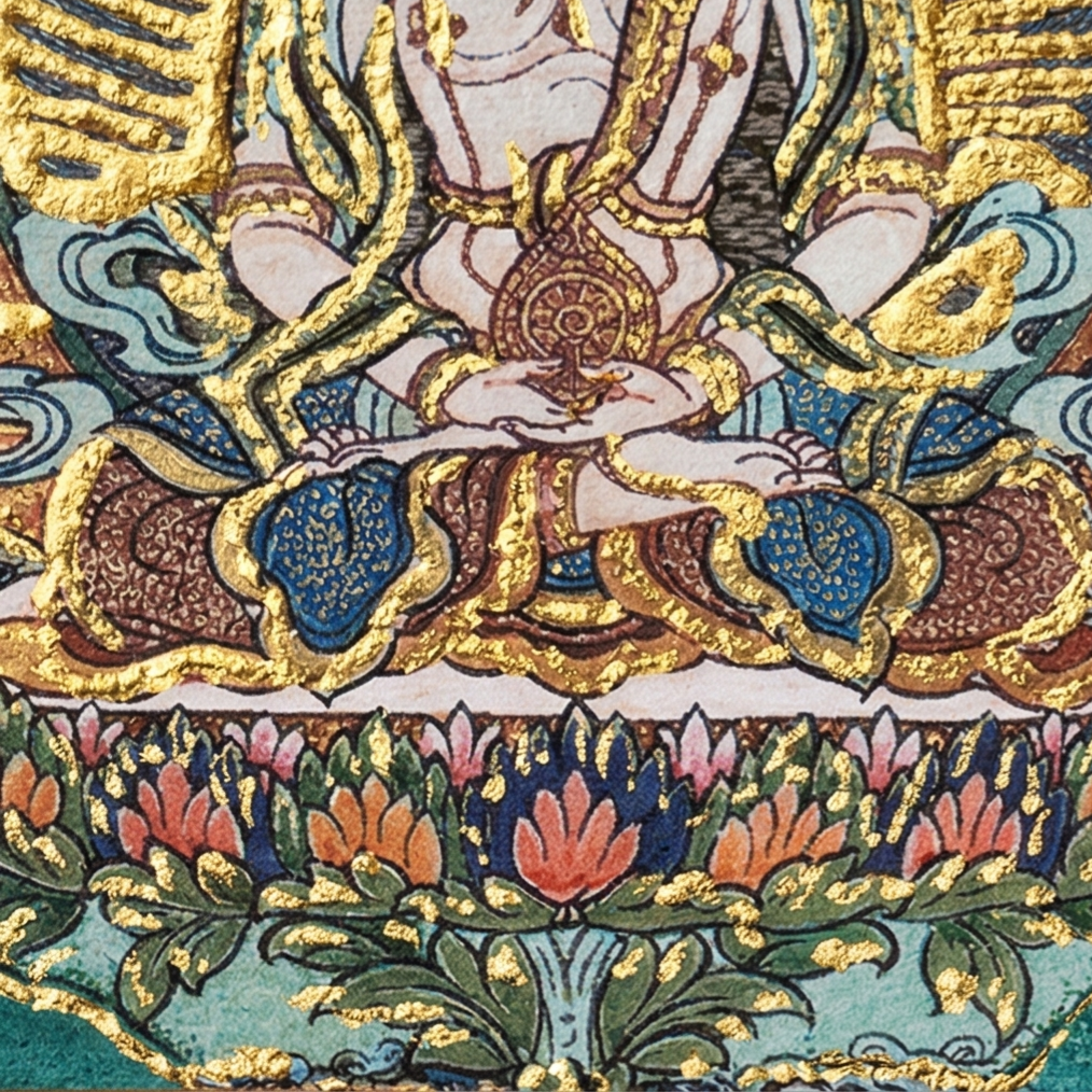 Mahavairocana hand painted pendant display view