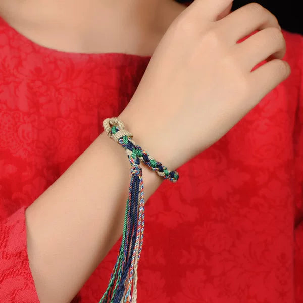 Auspicious Tibetan-Style Handwoven Red Cord Bracelet - Mixed Color 1 product image 6