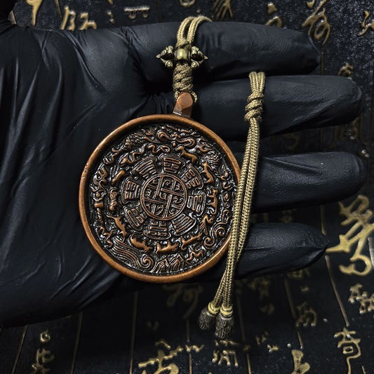 Purple copper Nine Palaces Bagua pendant main view