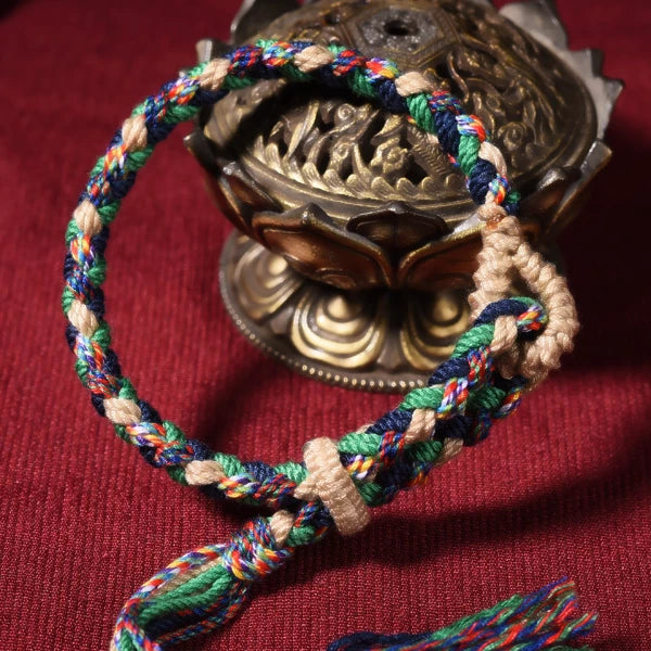 Auspicious Tibetan-Style Handwoven Red Cord Bracelet - Mixed Color 1 product image 4