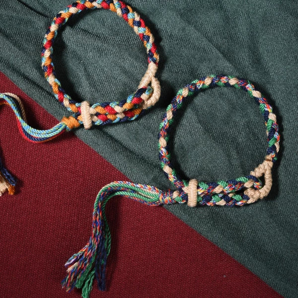 Auspicious Tibetan-Style Handwoven Red Cord Bracelet - Mixed Color 2 product image 2