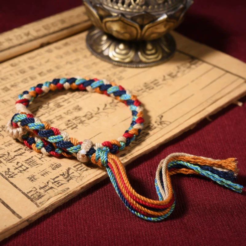 Auspicious Tibetan-Style Handwoven Red Cord Bracelet - Mixed Color 1 product image 1
