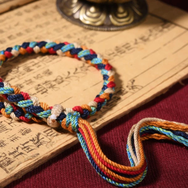Auspicious Tibetan-Style Handwoven Red Cord Bracelet - Mixed Color 1 product image 3