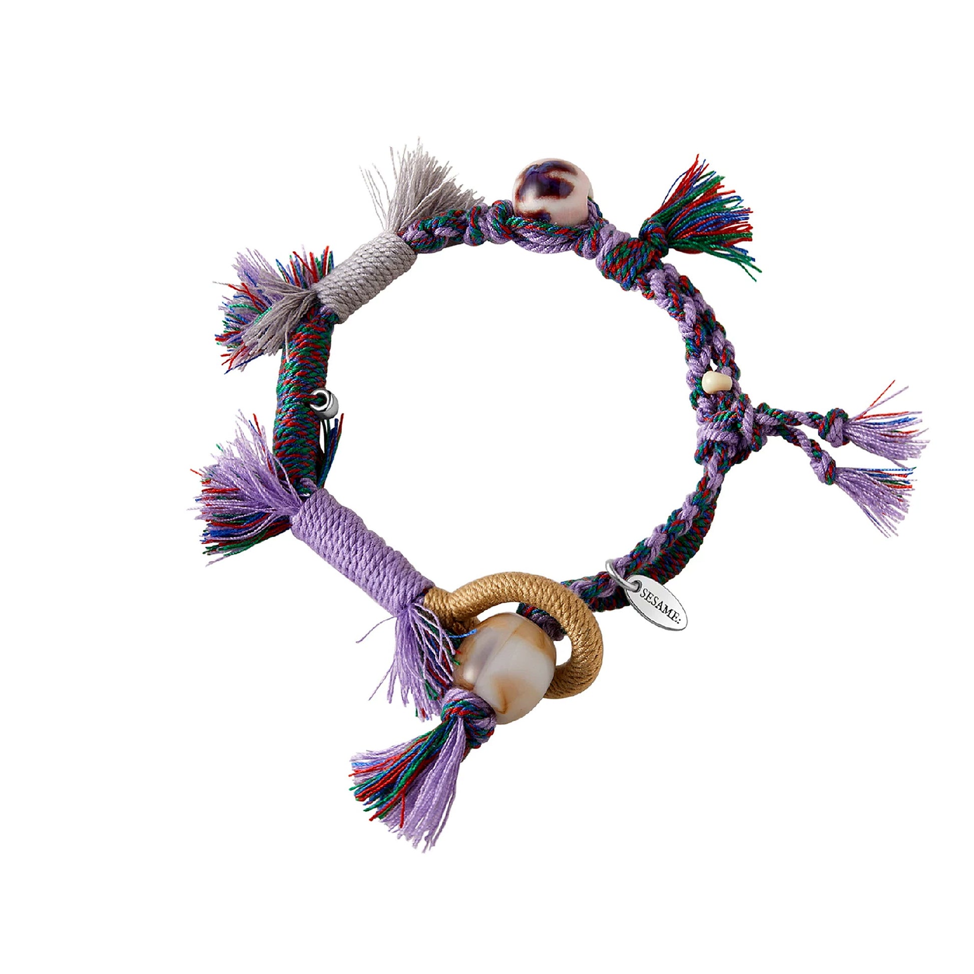 Dream Purple Agate Braided Bracelet front full view