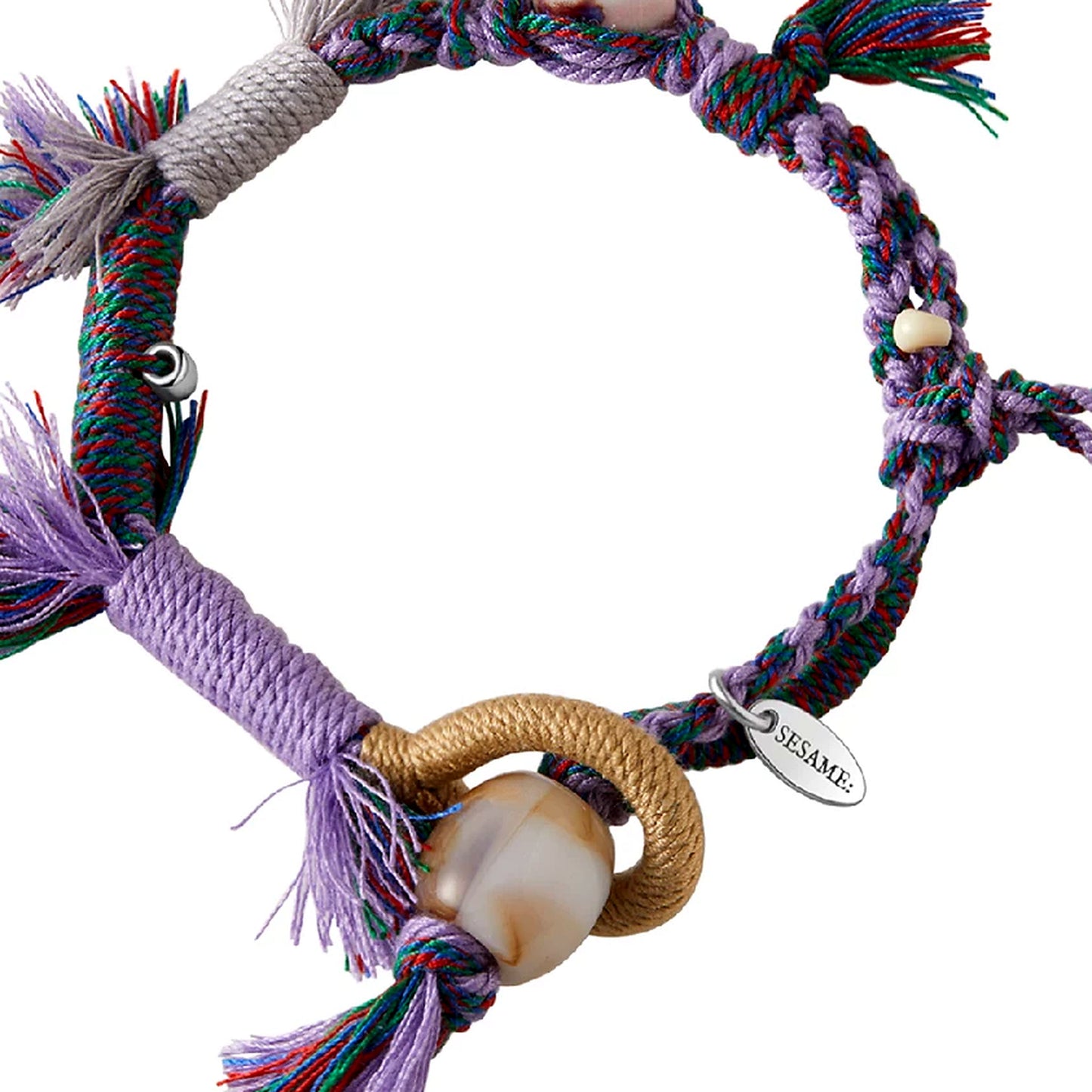 Dream Purple Agate Braided Bracelet texture close-up