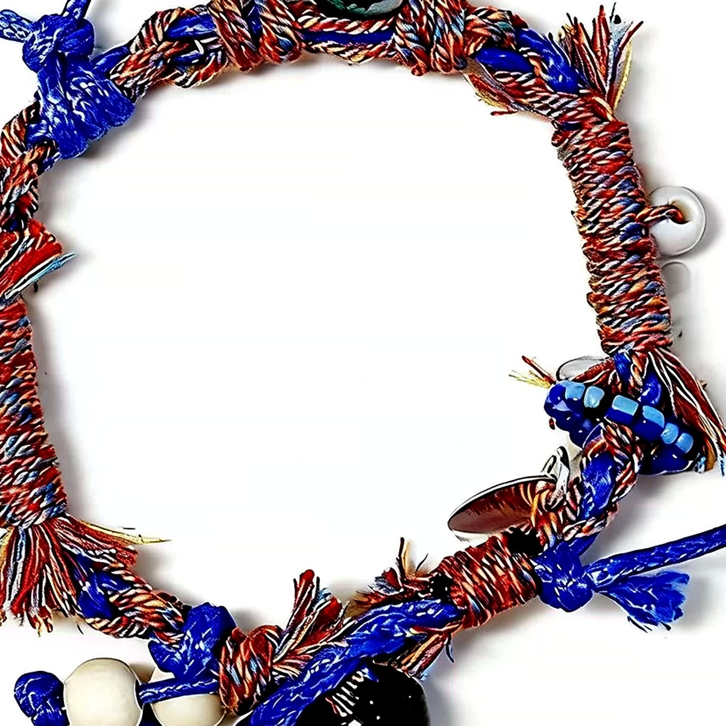 Blue Firework Agate Braided Bracelet texture close-up