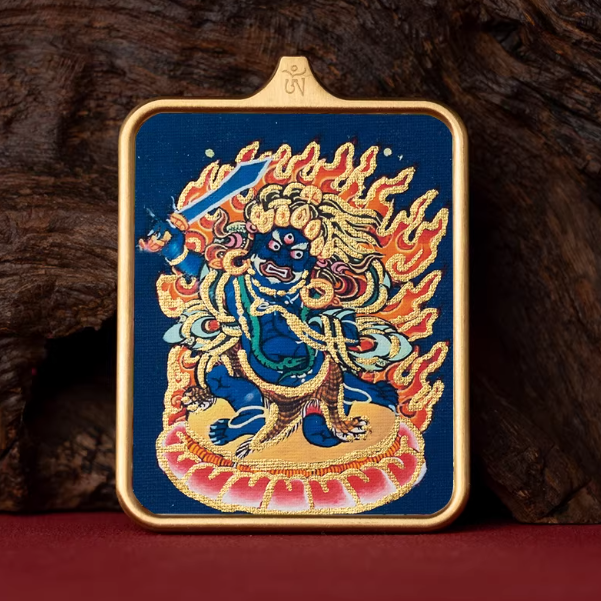 Acala hand painted thangka pendant No 2 main view