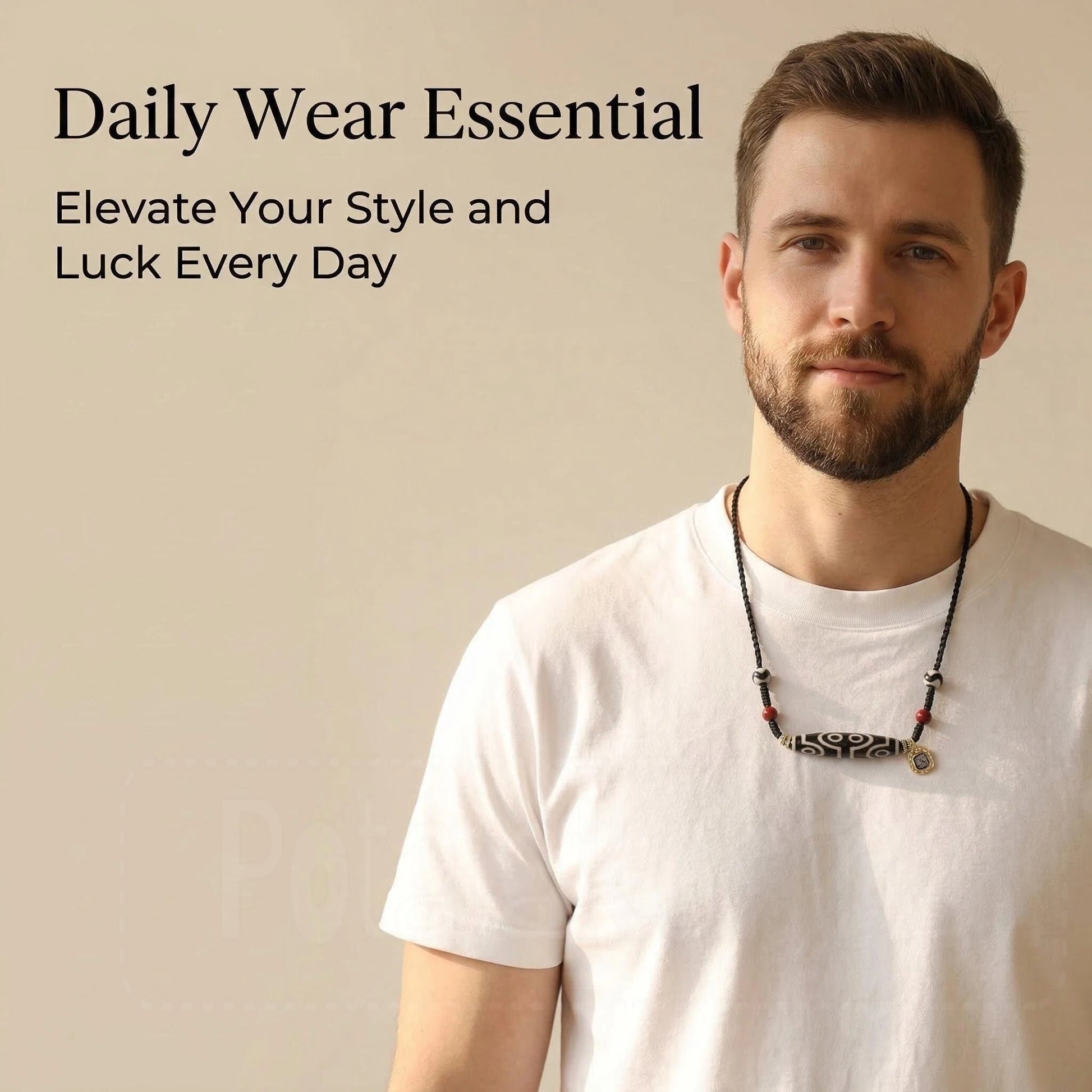 Potala Heritage eight eye dzi necklace display view